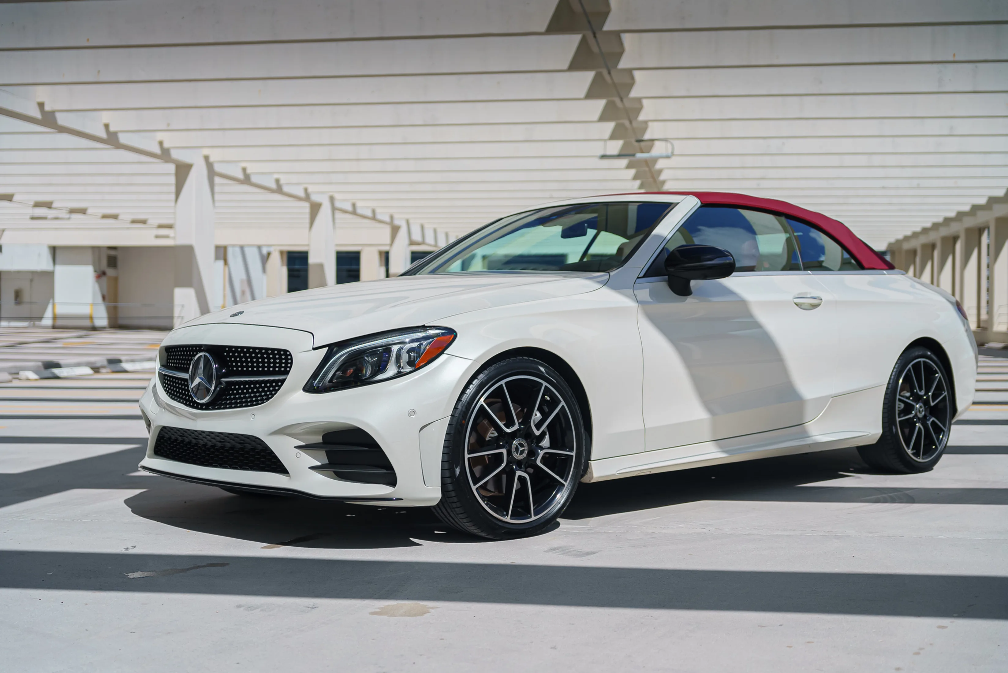 Mercedes-Benz C300 Convertible White for rent in Miami — exterior photo